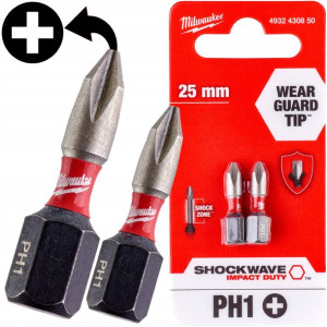 Milwaukee Bit Udarowy Shockwave Ph 1 25mm 2szt