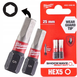 Milwaukee Bit Udarowy Hex 5 Shockwave 5 Mm 2szt