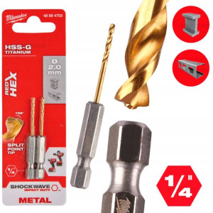 Wiertła Do Metalu Milwaukee Hss-g - 2x59,5mm 2 Szt