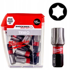 Milwaukee Bit Udar Torx Shockwave Tx50 25mm 15 Szt