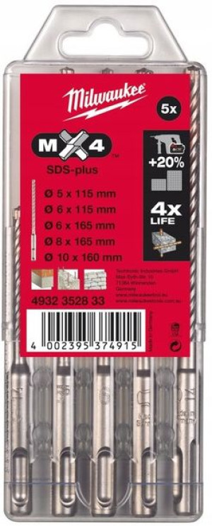 Wiertła Sds-plus Milwaukee Mx4 4-ostrzowe