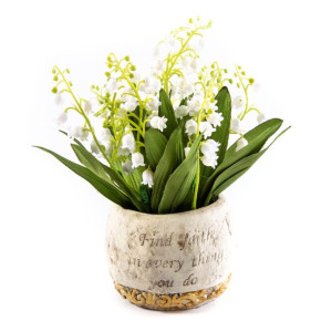 Konwalia Sztuczny Kwiatek W Doniczce 22cm