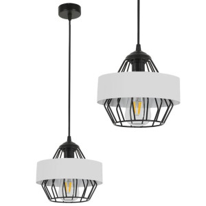 Lampa Wisząca Kos 1 Zwis Druciak Czarny Do Pokoju