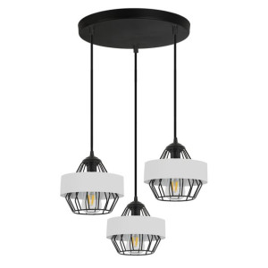 Lampa Wisząca Kos 3P Druciak Czarny Do Pokoju