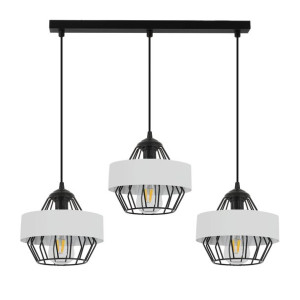 Lampa Wisząca Kos 3L  Druciak Czarny Do Pokoju