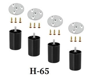 4x Nóżka Stopka Meblowa Czarna Do Fotela Sofy H-65
