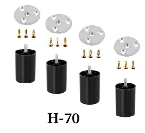 4x Nóżka Stopka Meblowa Czarna Do Fotela Sofy H-70