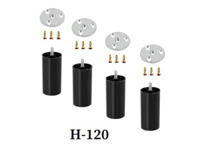 4x Nóżka Stopka Meblowa Czarna Fotela Sofy H-120