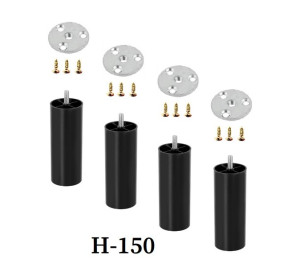 4x Nóżka Stopka Meblowa Czarna Fotela Sofy H-150