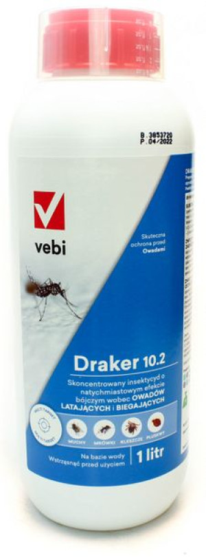 Vebi Draker 10.2 Środek Oprysk Muchy Komary Kleszcze 1l