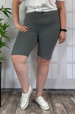 Kolarki Krótkie Legginsy Plus Size Bambus Basic Szare (44-48)