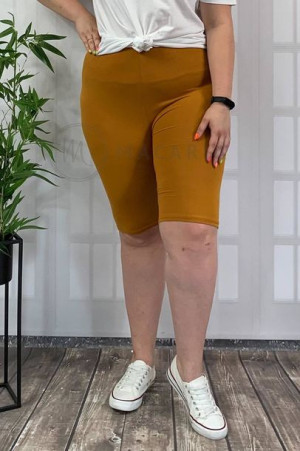 Kolarki Krótkie Legginsy Plus Size Bambus Basic Musztardowe (44-48)
