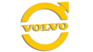Wycinana naklejka VOLVO logo #2 żółta