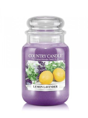 Country Candle Duża świeca zapachowa z dwoma knotami Lemon Lavender 652g