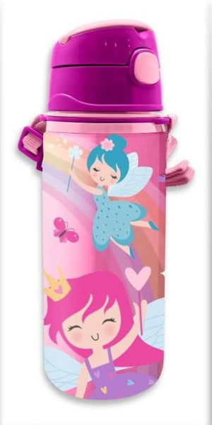 Bidon aluminiowy ze słomką 600ml Fairy Princess