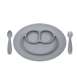 Komplet naczyń silikonowych Mini Feeding Set szary EZPZ