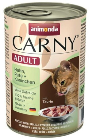 Animonda Carny Adult Kurczak, Indyk + Królik puszka 400g