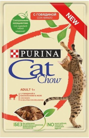 Purina Cat Chow Wołowina i bakłażan saszetka 85g