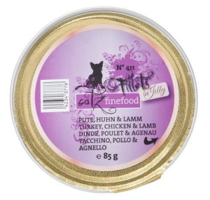 Catz Finefood Filety N.411 Indyk/Kurczak/Jagnięcina tacka 85g