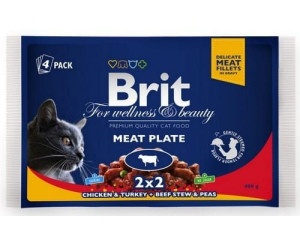 Brit Premium Cat Adult Meat Plate saszetki 4x100g