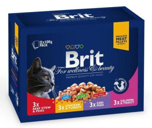 Brit Premium Cat Adult Multipack saszetki 12x100g
