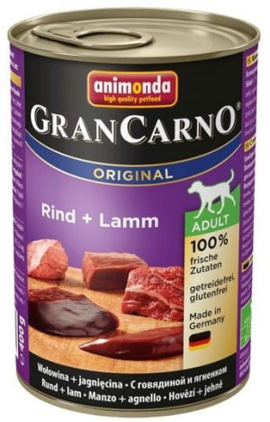 Animonda GranCarno Adult Rind Lamm Wołowina + Jagnięcina puszka 400g