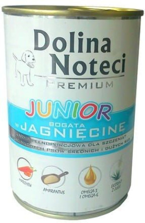 Dolina Noteci Premium Pies Junior Jagnięcina puszka 400g