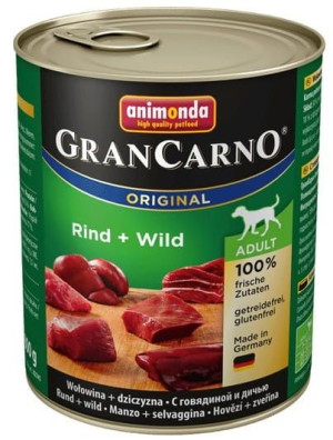 Animonda GranCarno Adult Rind Wild Wołowina + Dziczyzna puszka 800g
