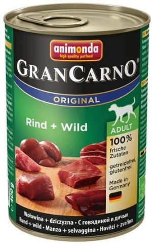 Animonda GranCarno Adult Rind Wild Wołowina + Dziczyzna puszka 400g