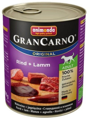 Animonda GranCarno Adult Rind Lamm Wołowina + Jagnięcina puszka 800g