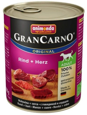Animonda GranCarno Adult Rind Herz Wołowina + Serca puszka 800g