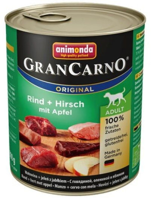 Animonda GranCarno Adult Rind Hirsch Apfel Wołowina, Jeleń + Jabłko puszka