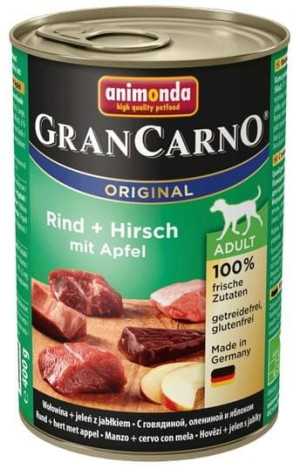 Animonda GranCarno Adult Rind Hirsch Apfel Wołowina, Jeleń + Jabłko puszka