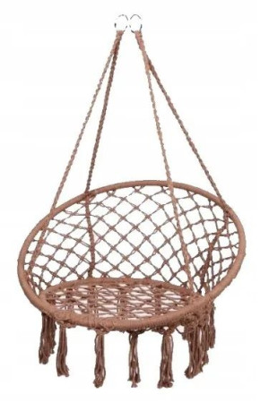 Huśtawka Ażurowa Bocianie Gniazdo Fotel 80 Cm Brązowa