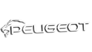 Wycinana naklejka PEUGEOT nowy lewa biała