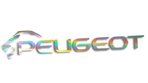 Wycinana naklejka PEUGEOT nowy lewa holograficzna