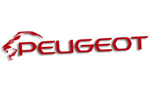 Wycinana naklejka PEUGEOT nowy lewa czerwona