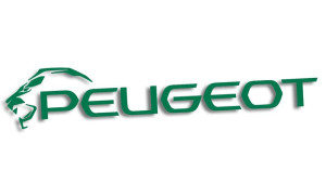 Wycinana naklejka PEUGEOT nowy lewa zielona
