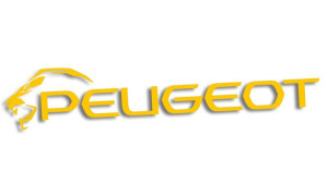Wycinana naklejka PEUGEOT nowy lewa żółta