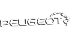 Wycinana naklejka PEUGEOT nowy prawa biała