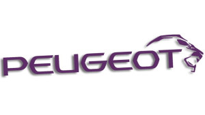 Wycinana naklejka PEUGEOT nowy prawa fioletowa