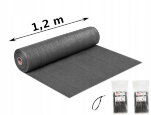 Siatka cieniująca GRAFIT 90% 1,2x25m Maskująca UV5