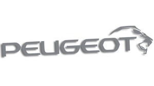 Wycinana naklejka PEUGEOT nowy prawa szara
