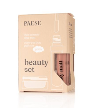 Paese, Zestaw Beauty Set Puder pod oczy + Pomadka 711 + Pomadka 715