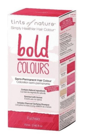 Tints of nature, Półtrwała farba do włosów, Bold Colours, Fuksja, 70 ml