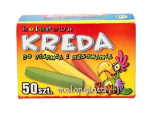 Mar-Bor, Kreda szkolna kwadratowa, kolorowa, 50 sztuk