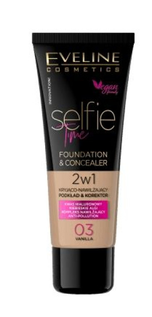 Eveline Selfie Time Podkład-korektor 2w1 03 Vanilla 30 ml