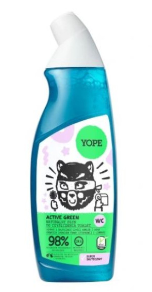 Yope, Żel do toalet Active Green 98%, 750 ml - Długi termin ważności!