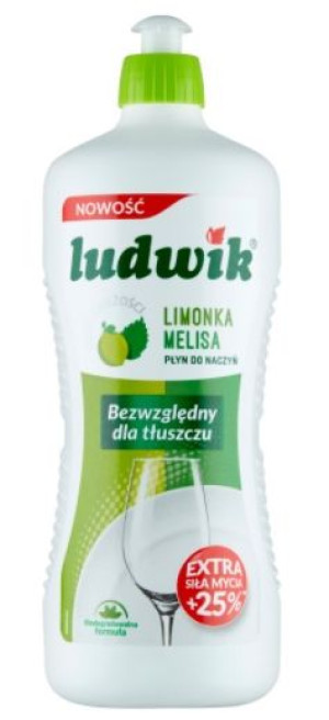 Ludwik, Płyn do mycia naczyń, limonka+melisa, 900 ml (HIT)