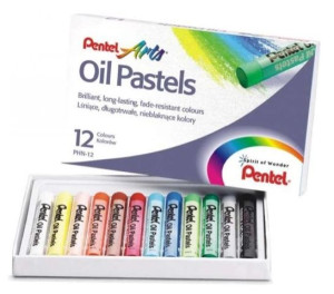 Pentel, Kredki pastele olejne, 12 kolorów